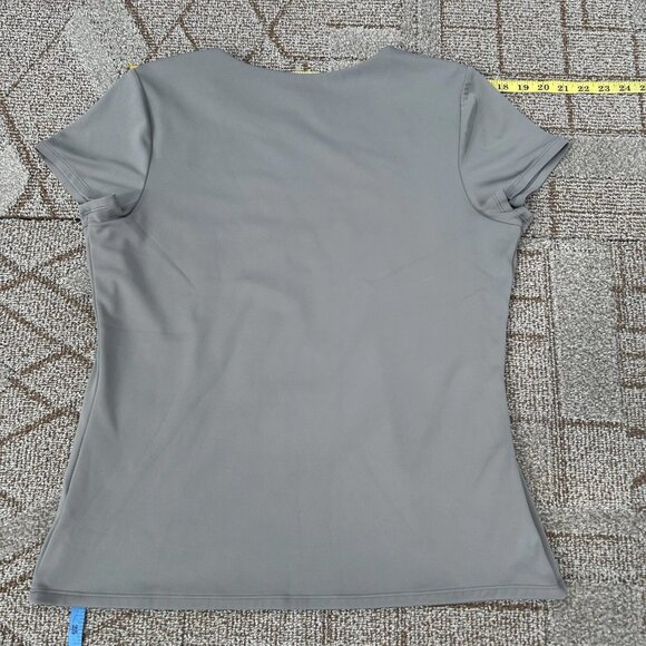 Express Blouse Women's Extra Large Gray Short Sleeve Crew Neck Top - Picture 2 of 10